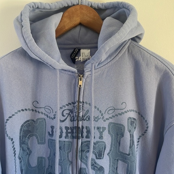Johnny Cash Hoodie Small Blue Tour Band Country Music Rock Concert Merch - Picture 3 of 12